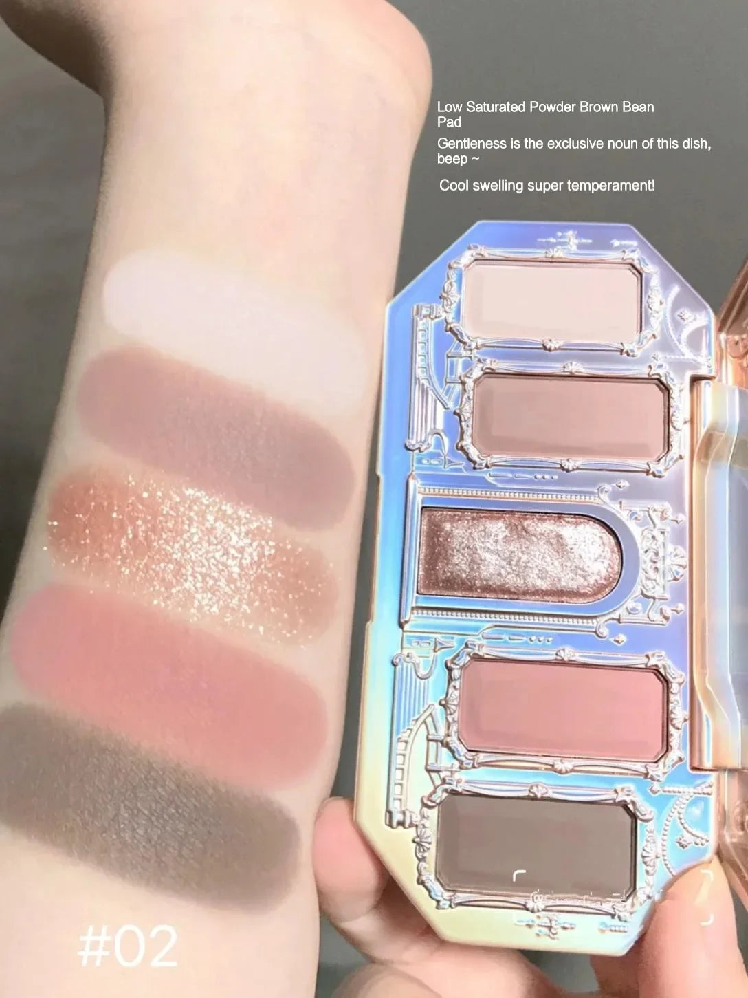 Flower Knows black Swan Ballet Eyeshadow Palette Matte Fine Shimmer Pearl Face Palette 6 Colour Glitter Eye Shadow