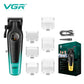 VGR 196 Professional Hair Clipper DLC Blade LED Display Cordless USB Ceramic Blade Men's Haircut Machine Hair Trimmer Machine
