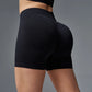 Seamless hip hugging fitness shorts, internet famous sports three part pants, high waisted and high stretch peach hip pants for