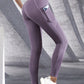 New High Waist Women's Leggings Stretch Yoga Pants Tights With Pockets Push Up Fitness Running Sportswear Solid Color Pants