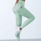 New High Waist Women's Leggings Stretch Yoga Pants Tights With Pockets Push Up Fitness Running Sportswear Solid Color Pants