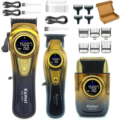 Kemei KM-1691 KM-1677 Baber Professional Hair Clipper Hair Cutting Machine  for Men Electric Hair Trimmer Men Gift 9000RPM 10W