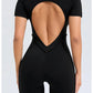 Short Jumpsuit Gym Clothes For Women Sportswear Fitness Overalls Backless Scrunch Booty Yoga Suit Sports Set Outfit
