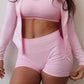 Seamless hip hugging fitness shorts, internet famous sports three part pants, high waisted and high stretch peach hip pants for