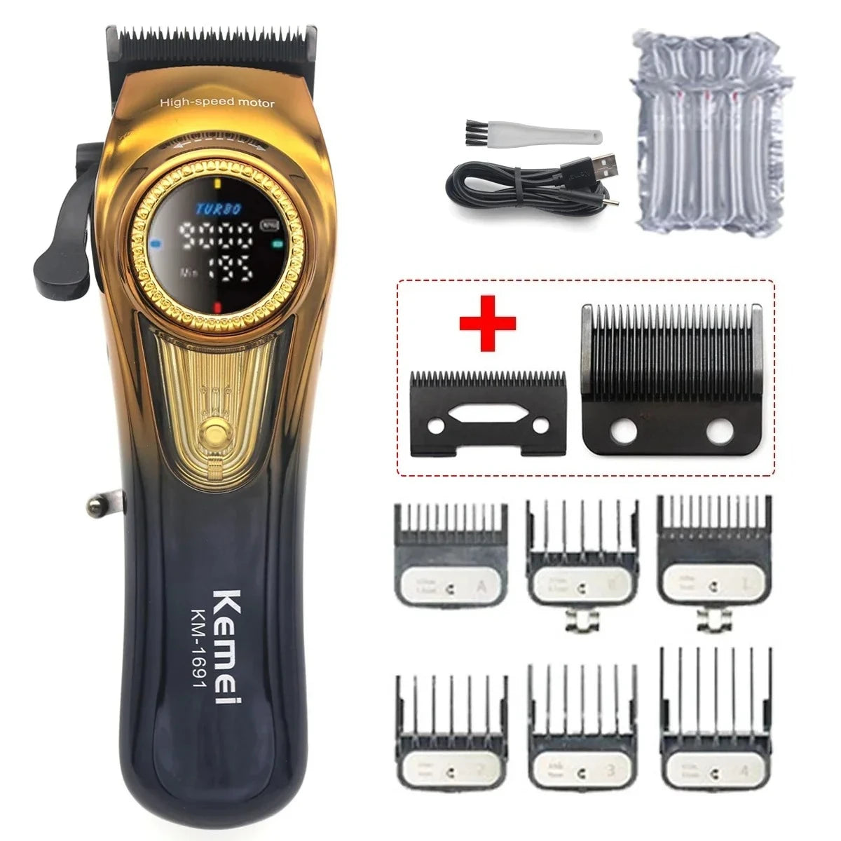 Kemei KM-1691 KM-1677 Baber Professional Hair Clipper Hair Cutting Machine  for Men Electric Hair Trimmer Men Gift 9000RPM 10W