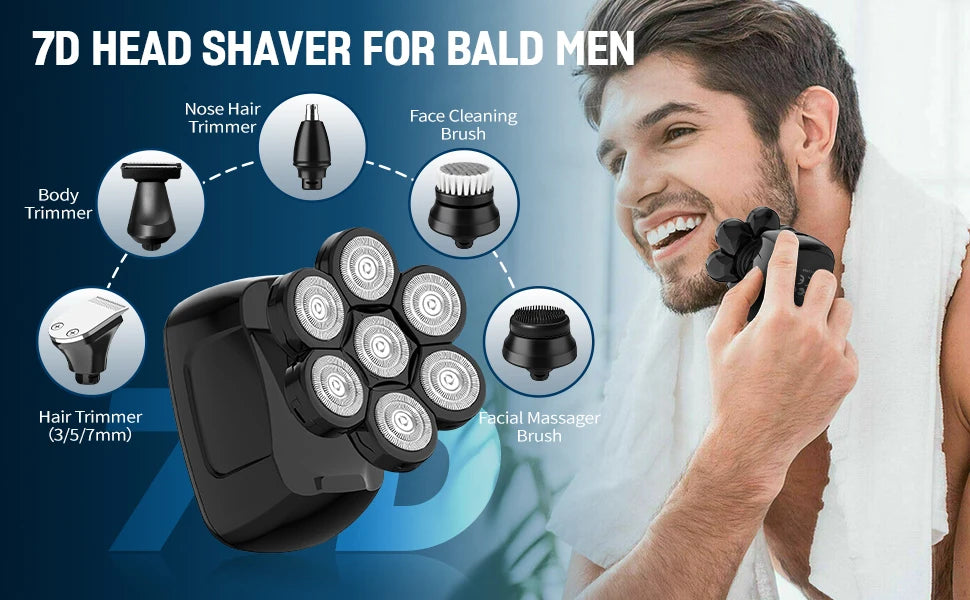 SEJOY Multifunctional  Electric Shavers Kits for Bald Head Shaver Beard Shaving Machine for Men Grooming Kit Husband Gift