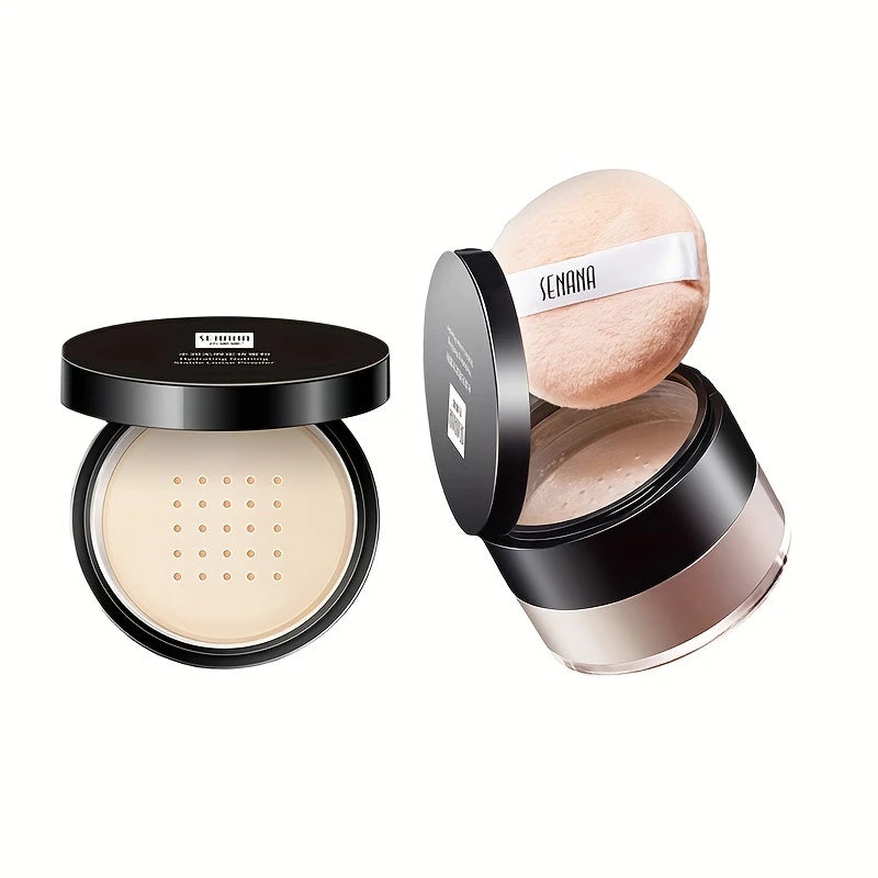 Hydrating Flawless Setting Powder,Natural Nude Finish Oil Control Strong Concealer for All Skin Types Fine Powdery Face Makeup