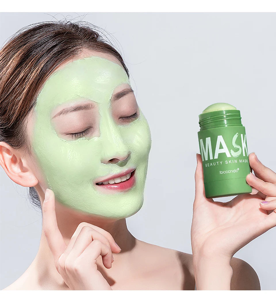 Face Clean Mask Green Tea Cleansing Stick Mask Shrink pores Deep Blackhead Remover facial Cleansing Moisturizing Mask 40g